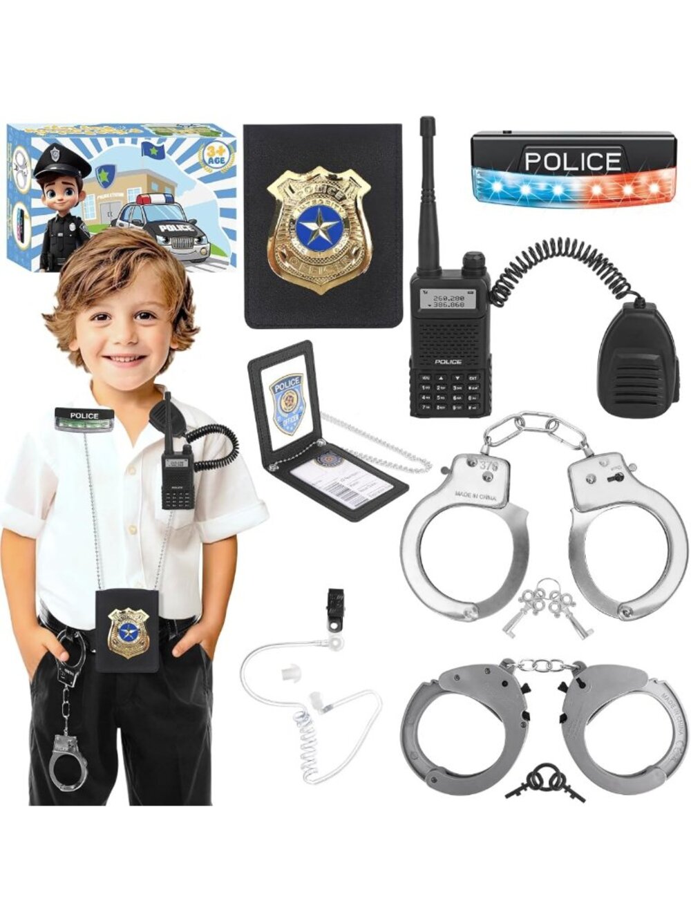 Kids Police Dress-Up Set with Accessories | Fun Role Play Toys for Ages 3-10
